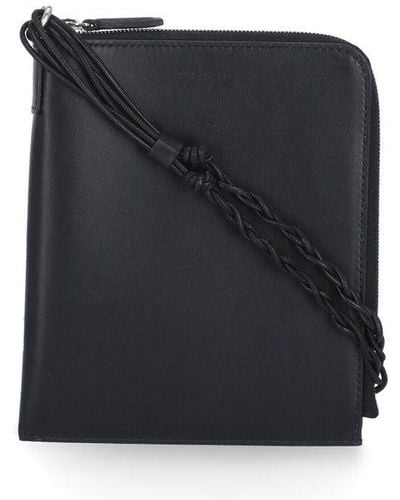 Jil Sander Neck Strap Zipped Wallet - Black
