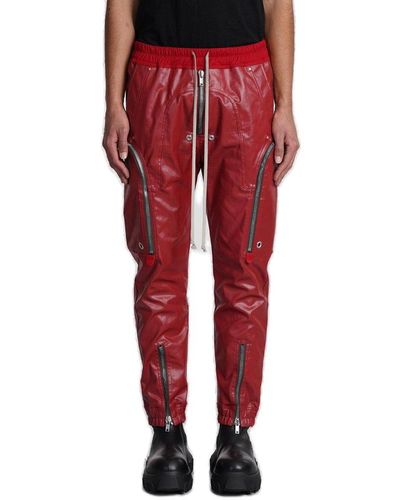 Rick Owens Lido Bauhaus Cargo Trousers - Red