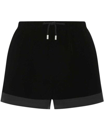 Saint Laurent Velvet Shorts - Black