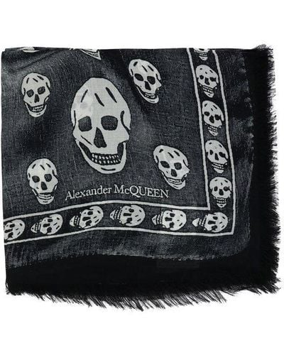 Alexander McQueen Alexander Mc Queen "Skull Trompe L'Oeil" Scarf - Black