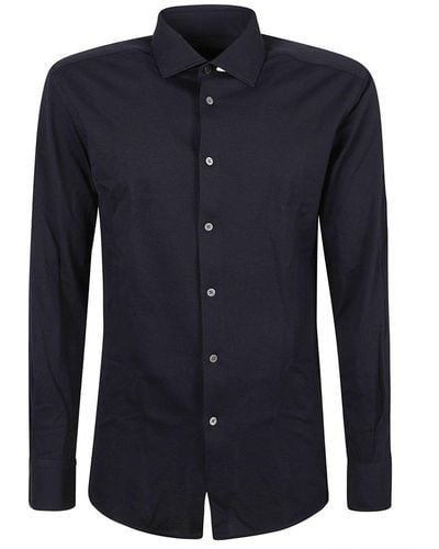ZEGNA Long Sleeved Buttoned Shirt - Blue