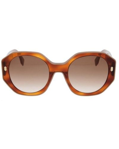Fendi Oversized Frame Sunglasses - Brown
