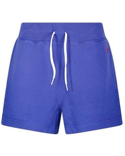 Polo Ralph Lauren Logo Embroidered Drawstring Athletic Shorts - Blue