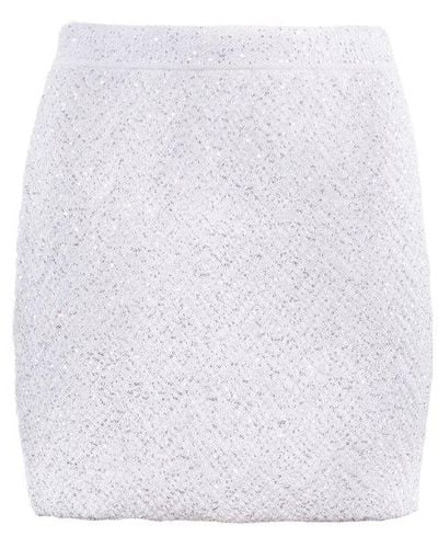 Missoni Sequin-embellished Chevron Knit Mini Skirt - White