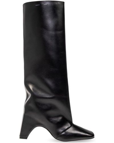 Coperni Square-toe Heeled Boots - Black