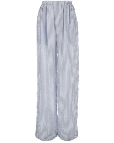 Balenciaga Striped Elastic Waist Trousers - Grey