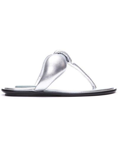 Emilio Pucci Metallic Effect Open Toe Sandals - White