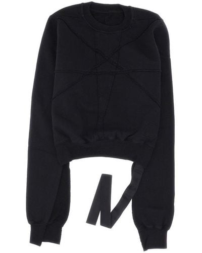 Rick Owens DRKSHDW Pentagram Patch Cropped Sweatshirt - Black
