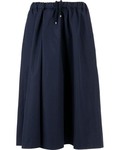 Aspesi Pleated Drawstring Midi Skirt - Blue