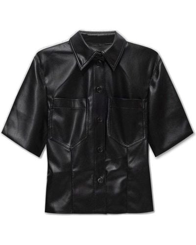 Nanushka ‘Sabine’ Vegan Leather Shirt - Black