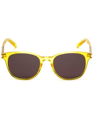 Saint Laurent Round Frame Sunglasses - Yellow