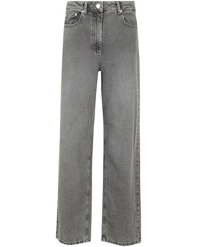 REMAIN Birger Christensen Straight Leg Drapy Jeans - Grey