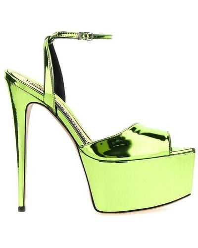 Alexandre Vauthier Pointed Toe Ankle Strap Sandals - Green