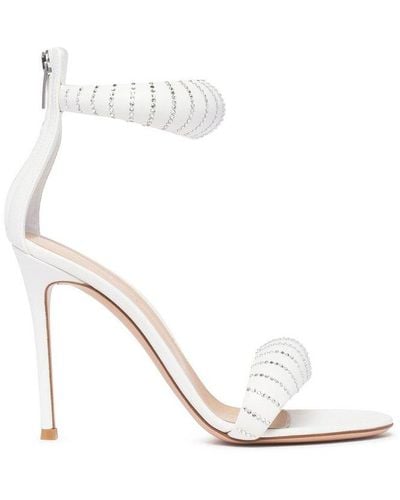 Gianvito Rossi Bijoux Heeled Sandals - White