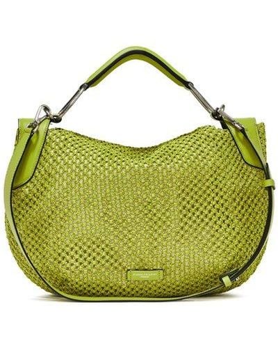 Gianni Chiarini Logo Patch Crochet Shoulder Bag - Green