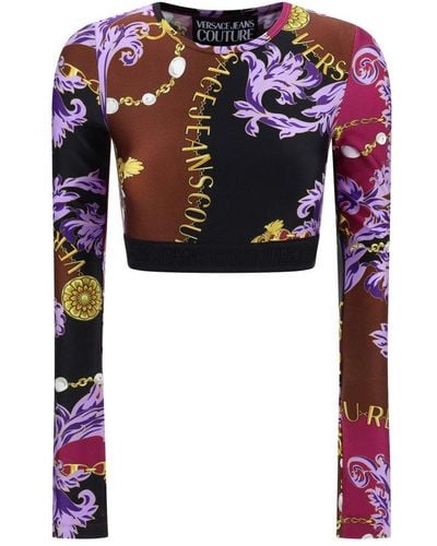 Versace Printed Cropped Top - Multicolour