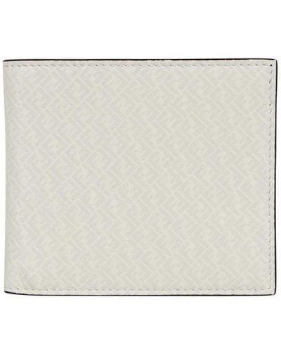 Fendi Leather Flap-Over Wallet - White