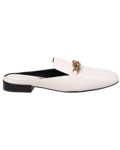 Tory Burch Jessa Logo Plaque Backless Loafers - White