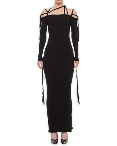 Jacquemus Asymmetrical Lingerie Strapped Arnesi Maxi Dress - Black