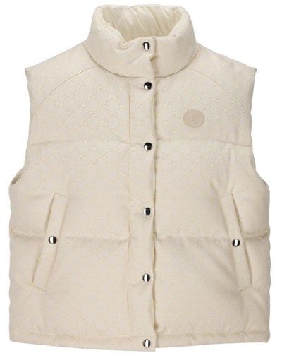 Gucci GG-pattern Canvas Puffer Vest - Natural