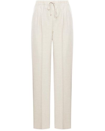 Max Mara Classic Drawstring Trousers - White