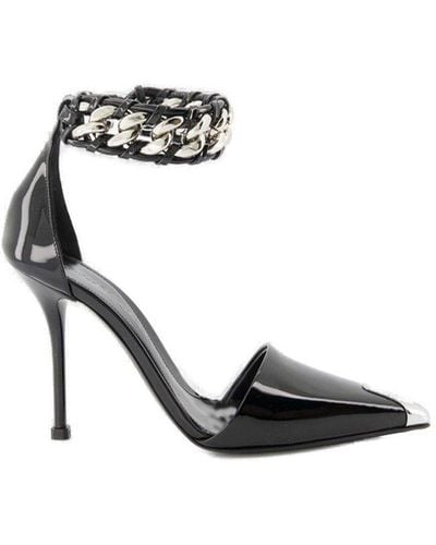Alexander McQueen Chain Detailed Court Shoes - Black