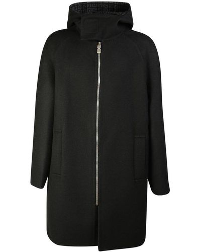 Givenchy 4g Motif Hooded Coat - Black