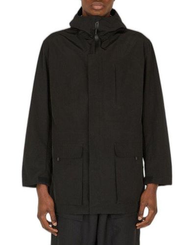 Y-3 Zipped Hooded Coat - Black