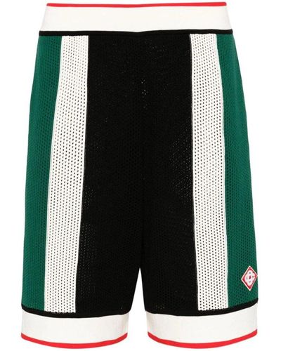 Casablancabrand Striped Mesh Shorts - Black