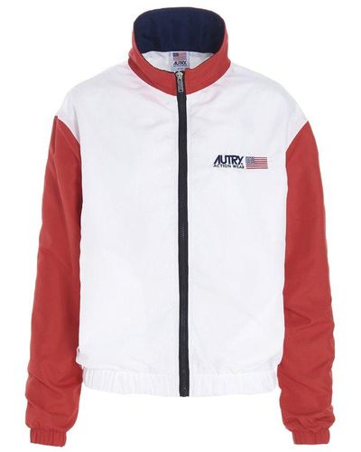 Autry Logo Embroidered Zipped Jacket - White