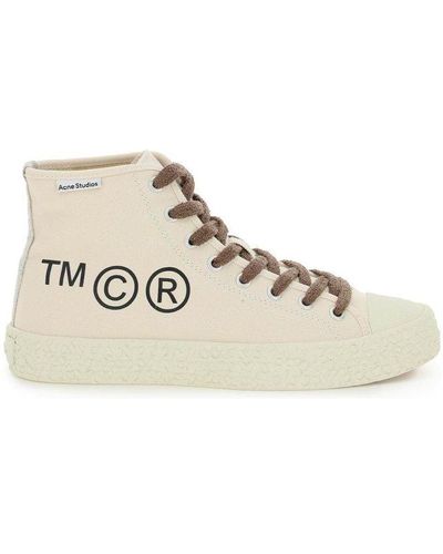 Acne Studios Lace-up High-top Sneakers - Natural