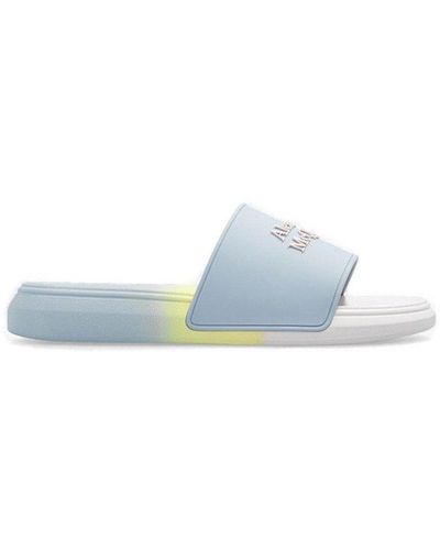 Alexander McQueen Logo Embossed Sandals - Blue