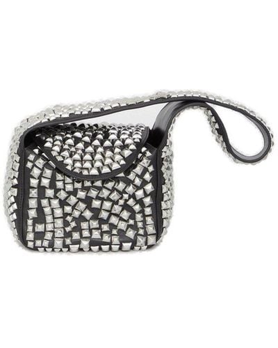 Alexander Wang Spike Embellished Small Hobo Bag - Metallic