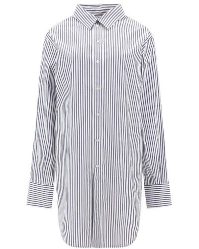 Sa Su Phi Long-length Striped Buttoned Shirt - Grey