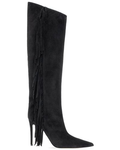 Alexandre Vauthier Jane Knee High Fringed Boots - Black