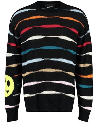 Barrow Striped Long Sleeved Crewneck Sweater - Black