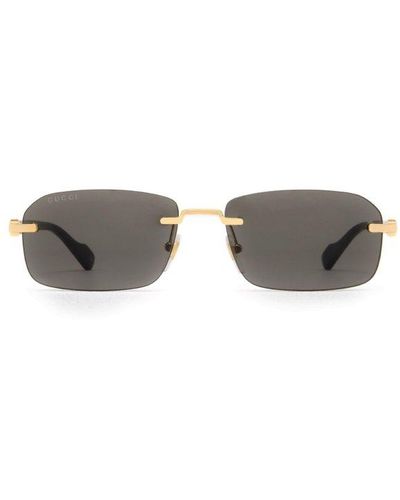 Gucci Rectangular Frame Sunglasses - Metallic