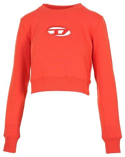 DIESEL F-slimmy-od Cropped Sweatshirt - Red