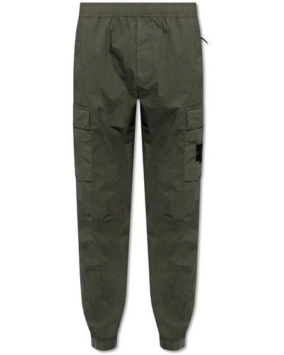 Stone Island Trousers With Logo, - Green