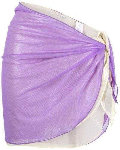 Oséree Side-tie Layered Mini Skirt - Purple