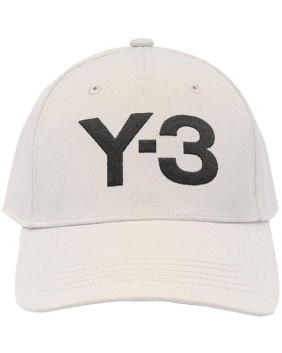 Y-3 Logo Embroidered Curved Peak Baseball Cap - Natural