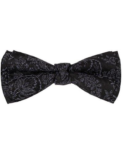 Etro Pattern Embroidered Bow Tie - Black