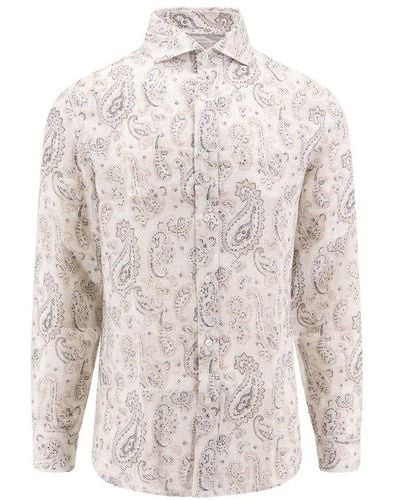 Brunello Cucinelli Paisley-printed Long Sleeevd Shirt - White