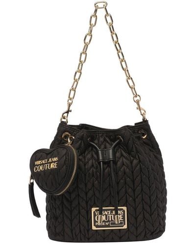 Versace Logo Bucket Bag - Black