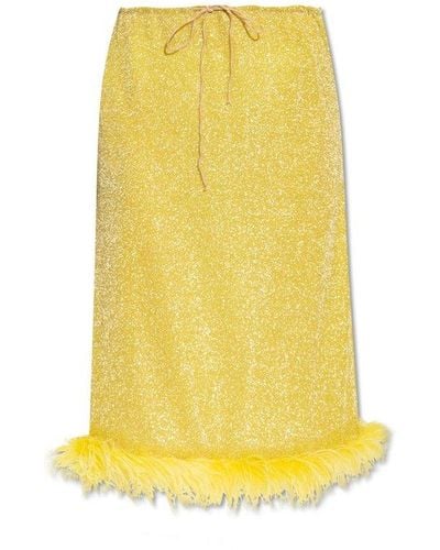Oséree Feather Skirt - Yellow
