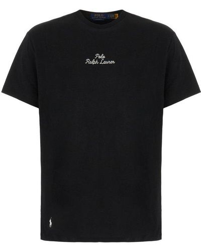 Polo Ralph Lauren Logo Embroidered Crewneck T-shirt - Black