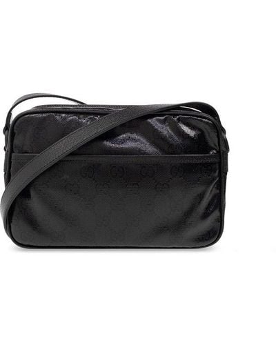 Gucci Interlocking G-logo Leather Shoulder Bag - Black
