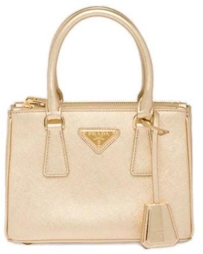 Prada Galleria Mini Top Handle Bag - Natural