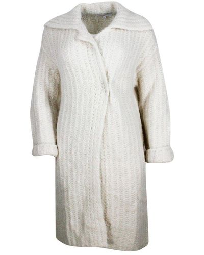 Antonelli Long Knitted Coat - White