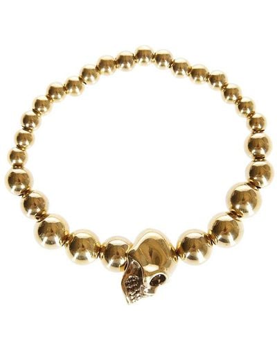 Alexander McQueen Gold-tone Brass Skull Bracelet - Metallic